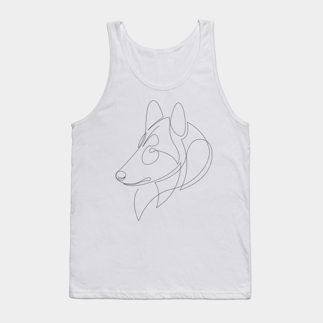 Collie - one line dog Tank Top by addillum